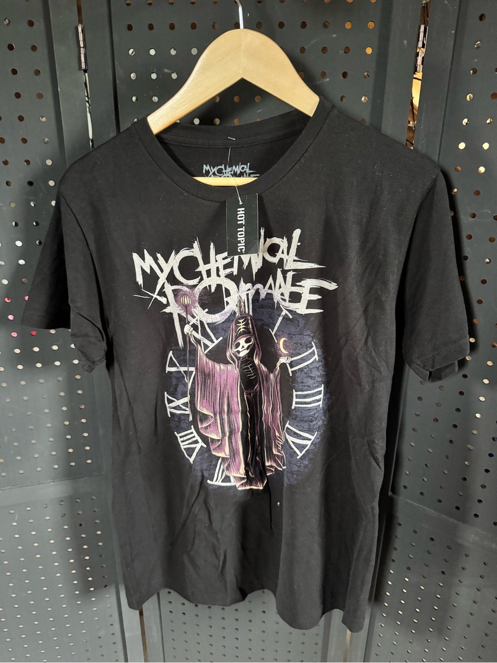 Hot Topic Black My Chemical Romance Graphic Tee with Purple & White Print